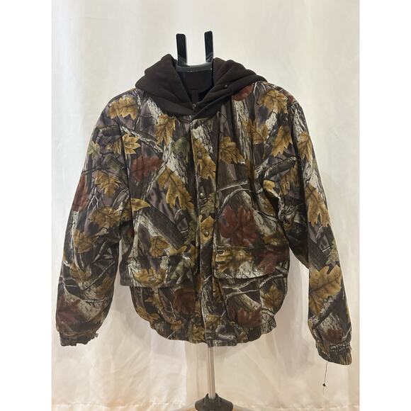 Master Sportsman Rugged Outdoor Gear Hooded Camo Jacket Size L - Picture 1 of 3